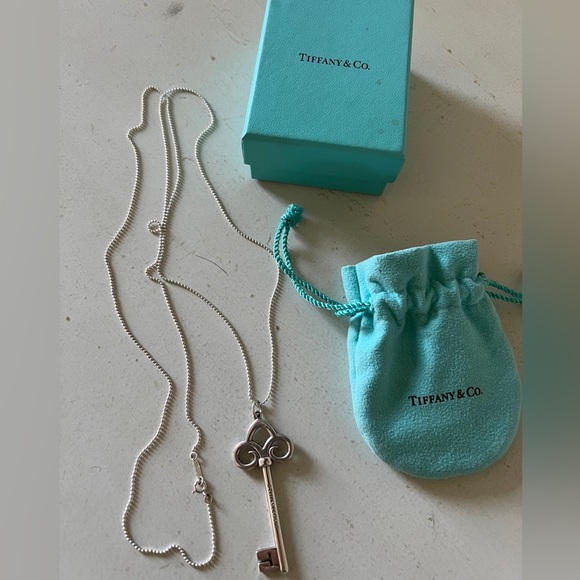 Tiffany & Co. Jewelry - NEW Tiffany & Co RETIRED Sterling Silver XL Fleur de Lis key pendant & chain